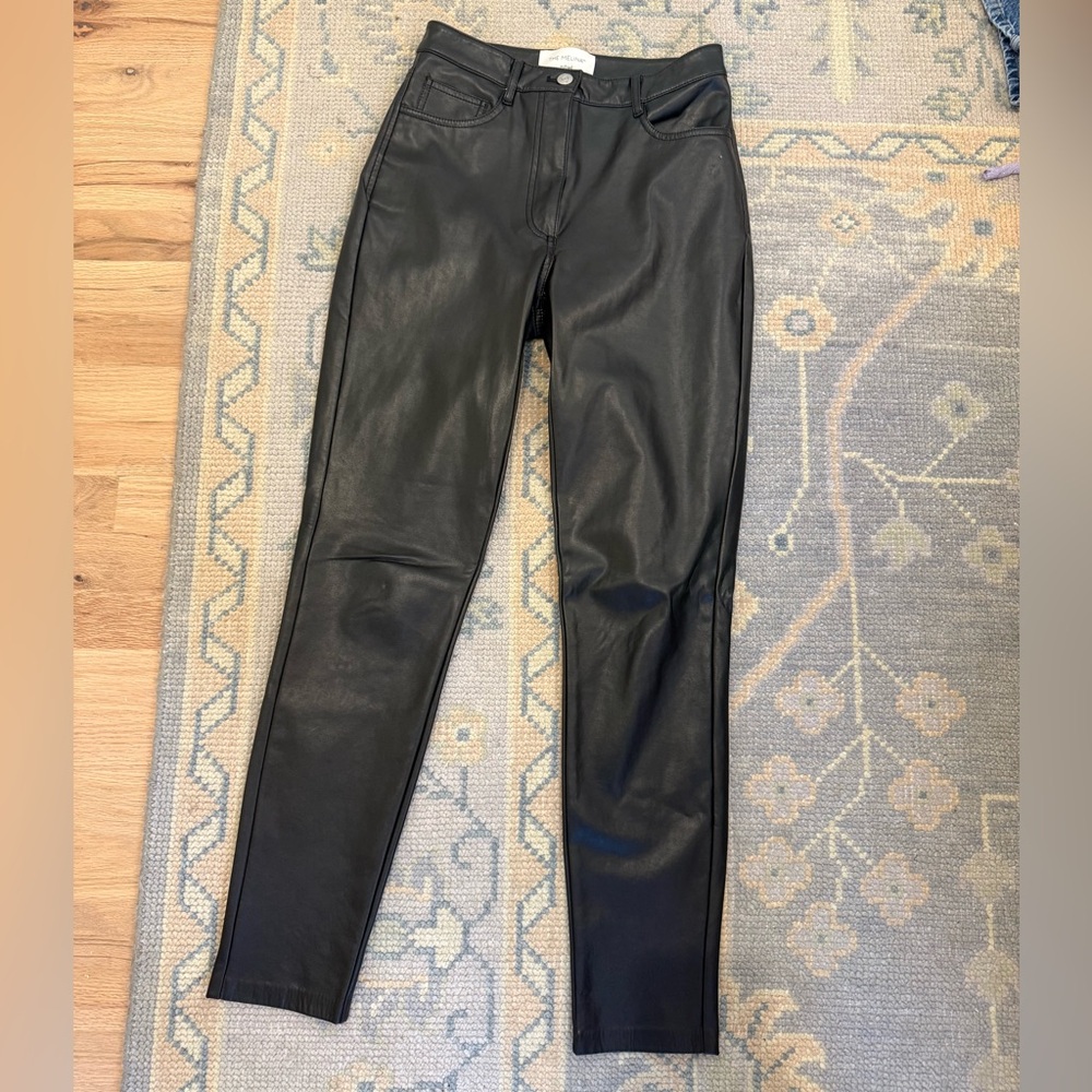 Aritzia Wilfred Black Leather Pants